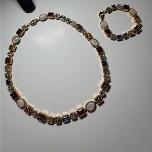 Vibrant Multicolor Gemstone Necklace and Bracelet Set